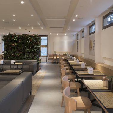 Caruso Acoustic Bottega Portici pannelli fonoassorbenti soffitto