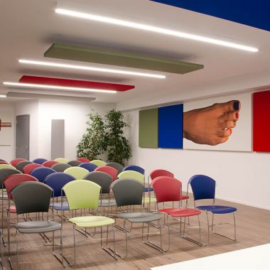 Caruso Acoustic Pannelli fonoassorbenti per Olimpias Group copertina